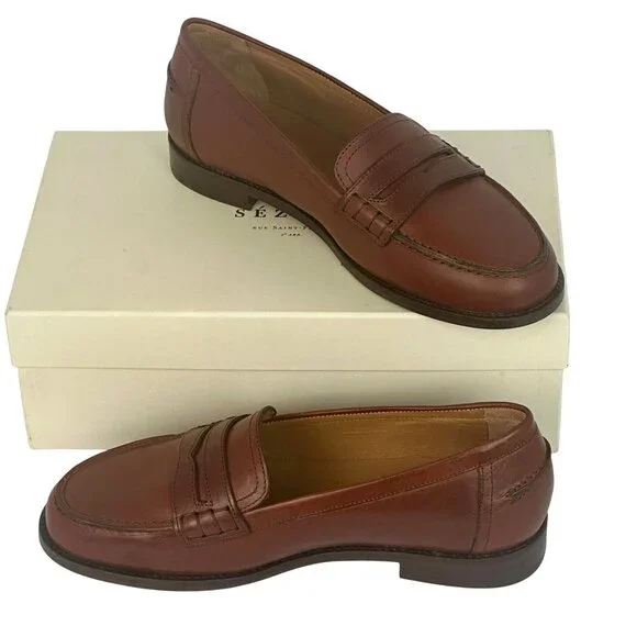 New Sézane André Mocassins Loafers Naturel Heritage Brown Leather  EU 38 / US 7 - Picture 3 of 10
